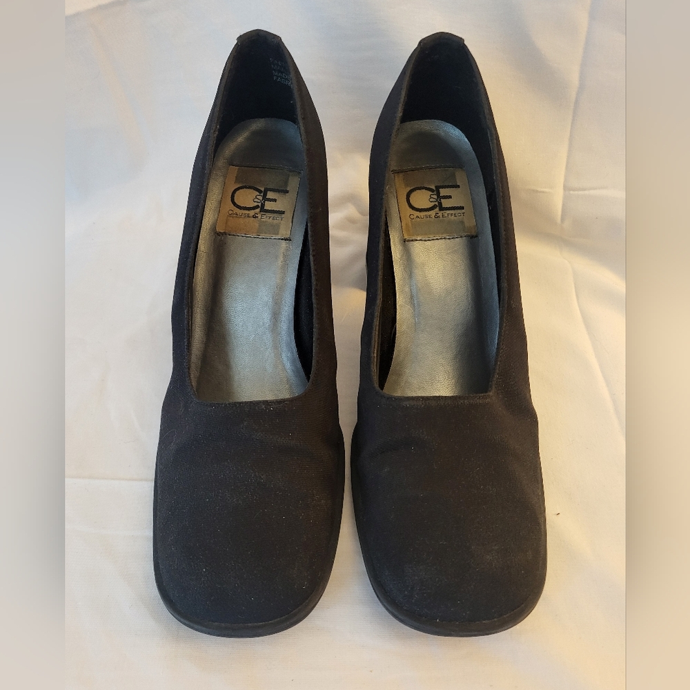 C&E black heels size 8